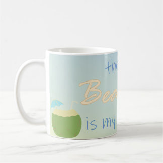 Mug La plage est mon endroit heureux