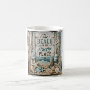 Mug La plage est mon endroit heureux côtier