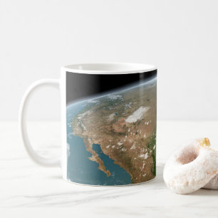 Mug La Planète Panoramique Terre Et Les Etats-Unis.