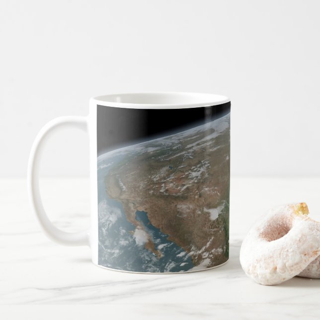 Mug La Planète Panoramique Terre Et Les Etats-Unis. 2 (Avec donut)