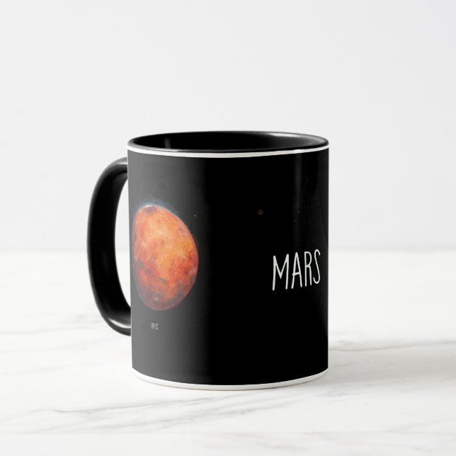 Mug La planète rouge : Aquarelle de Mars (Devant gauche)