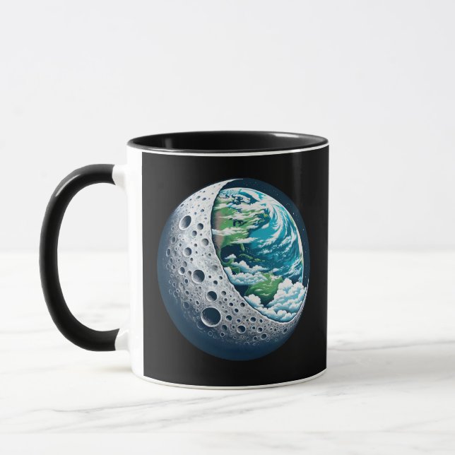 Mug La planète Terre et sa lune : Merveille céleste (Gauche)
