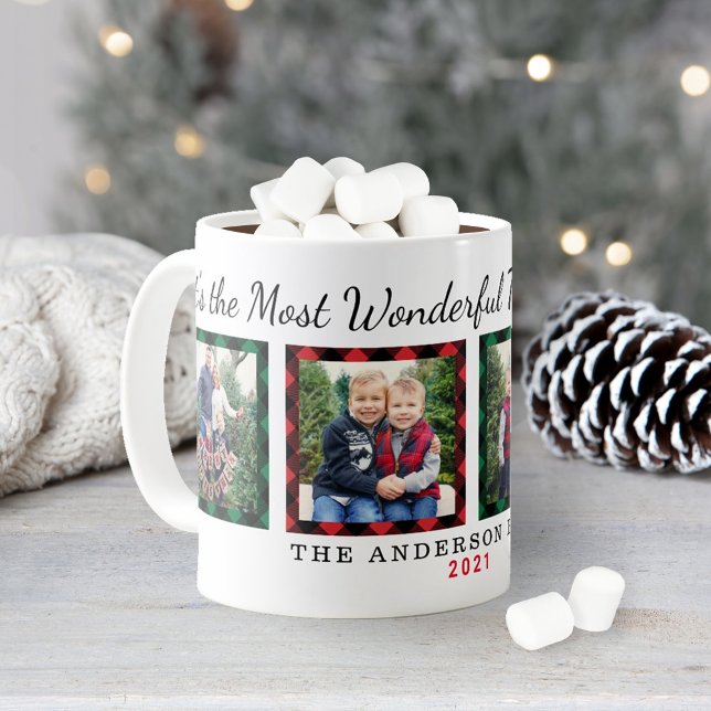 Mug La Plus Merveilleuse Plaid Photo de Noël (Créateur téléchargé)