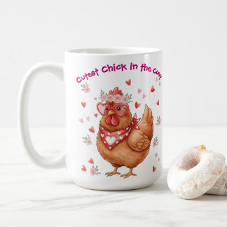 Mug La plus mignonne poulette du poulailler poule brun