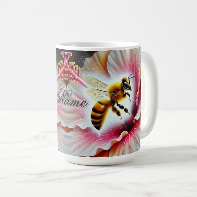 Mug La pollinisation d'une fleur d'Hibiscus en fleurs (Devant droit)