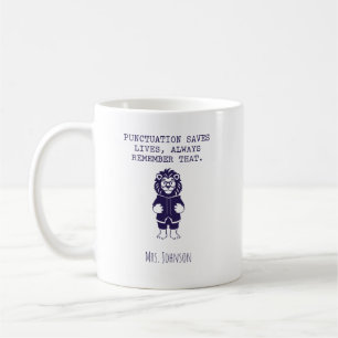 Mug La ponctuation sauve des vies Prof d'anglais drôle