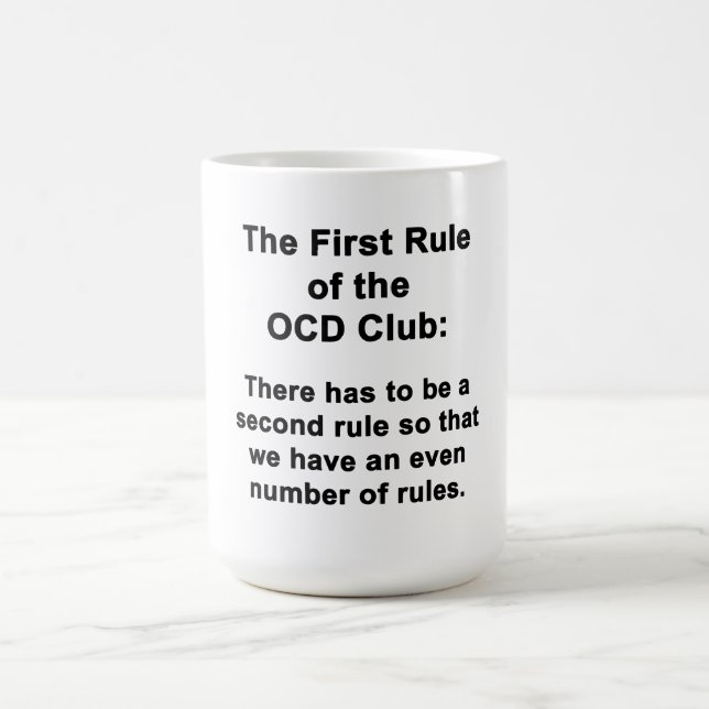 Mug La première règle du club d'OCD (Centre)