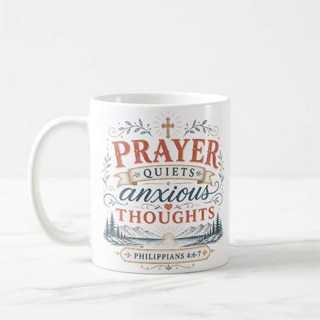 Mug La prière apaise les pensées anxieuses Citation ch (Gauche)