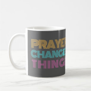 Mug La prière change les choses Retro Colorful chrétie