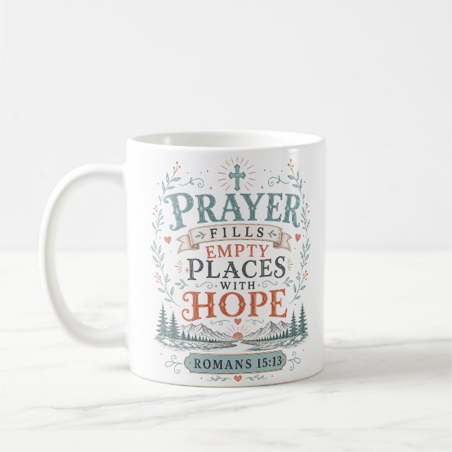 Mug La prière remplit les endroits vides d'espoir Spir (Gauche)