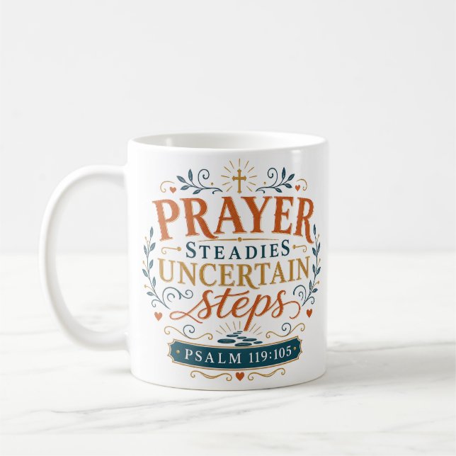 Mug La prière stabilise les pas incertains Citation ch (Gauche)