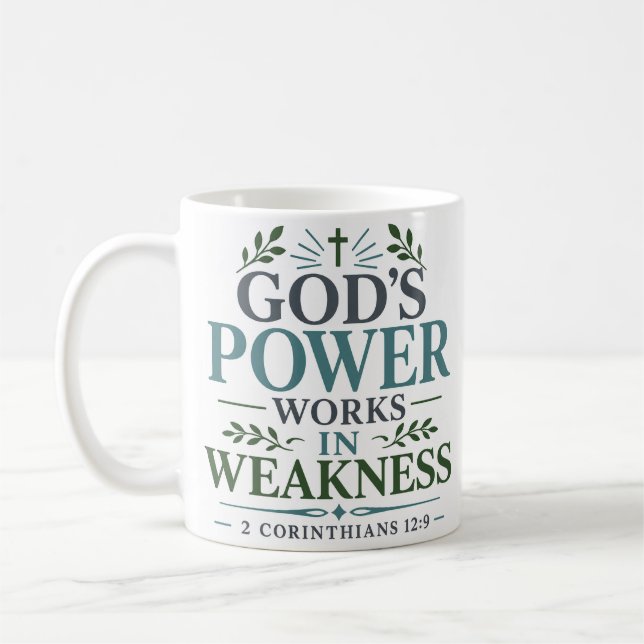 Mug La puissance de Dieu agit dans la faiblesse Citati (Gauche)