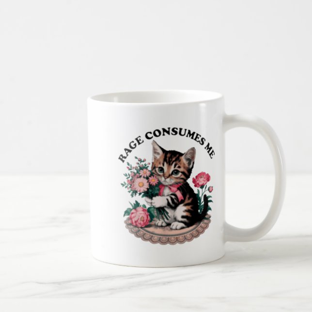 Mug La rage me consume chat fleur chat mignon mème de  (Droite)