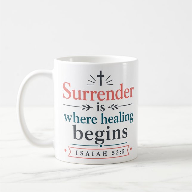 Mug La reddition est où la guérison commence Vérité sc (Gauche)
