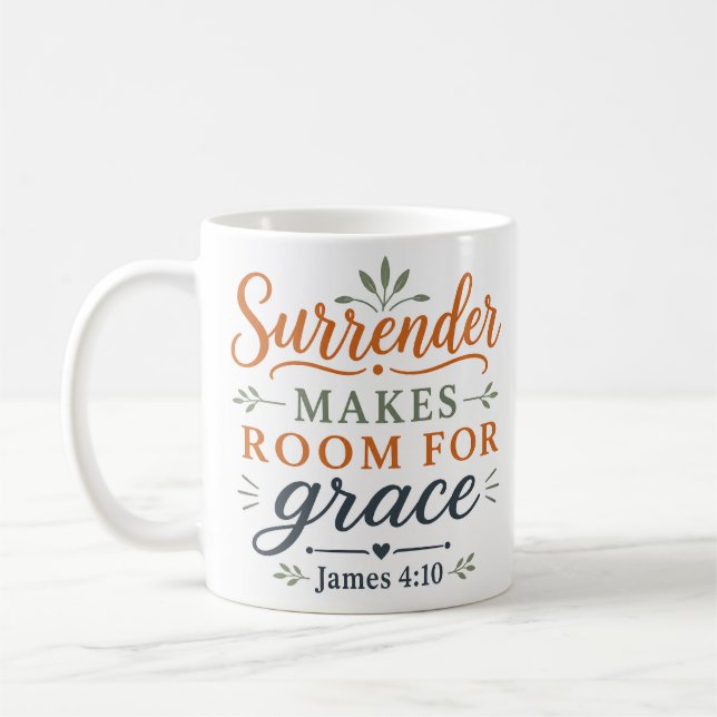 Mug La reddition fait place à la grâce Foi botanique (Gauche)