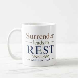 Mug La reddition mène au repos, réconfort chrétien