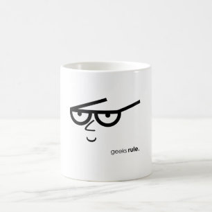 Mug "La Règle des Geeks" Visage drôle avec lunettes de