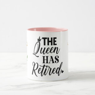 Mug La reine a pris sa retraite avec rose et couronne