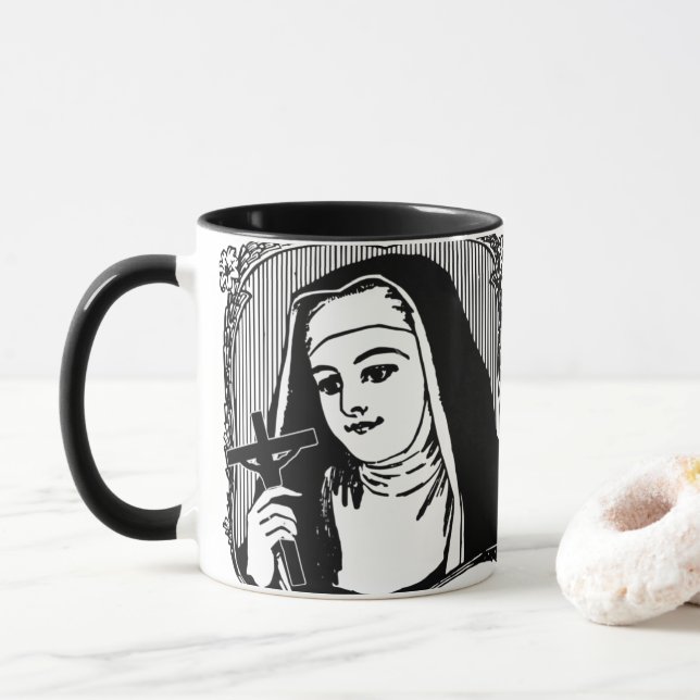 Mug La religieuse catholique traditionnelle habite ave (Avec donut)