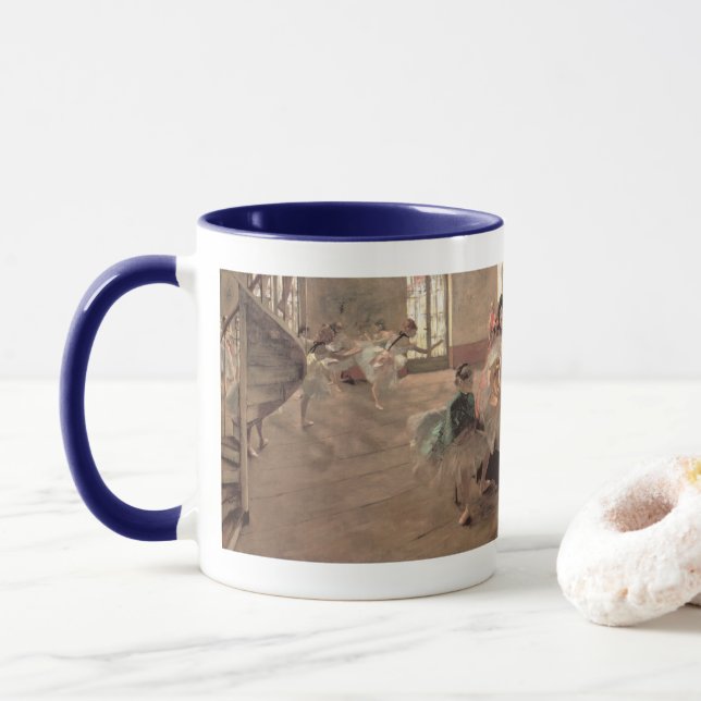 Mug La Répétition par Edgar Degas, Art de ballet vinta (Avec donut)
