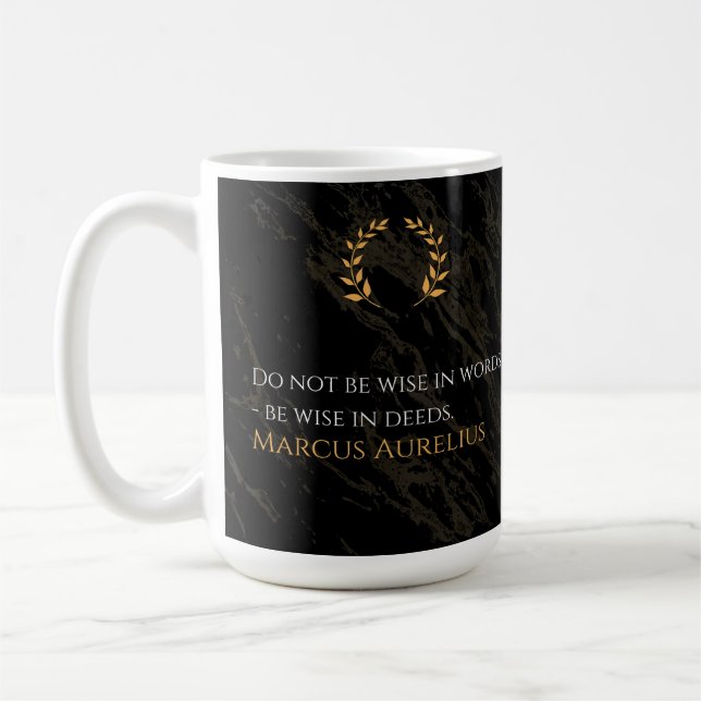 Mug La sagesse de Marc Aurèle : les actes sont plus él (Gauche)