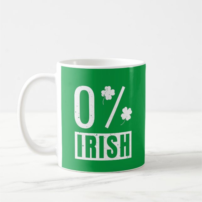 Mug La Saint-Patrick 0% Irlandais Trèfle à quatre feui (Gauche)