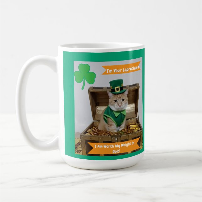 Mug La Saint-Patrick avec humour félin  (Gauche)