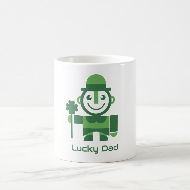 Mug La Saint-Patrick avec un lutin chanceux minimalist (Centre)
