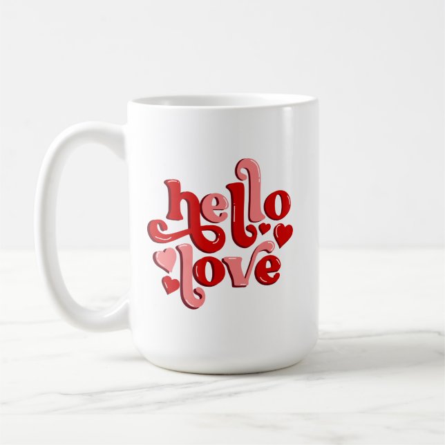 Mug la Saint-Valentin bonjour amour  (Gauche)
