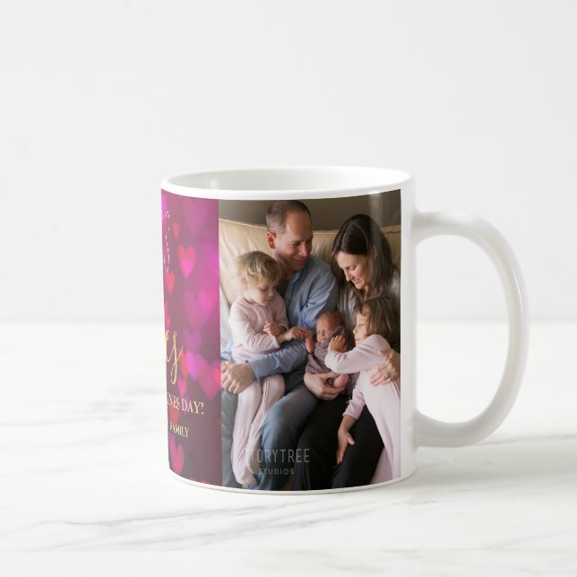Mug La Saint-Valentin branchée Bokeh Hearts Photo (Droite)
