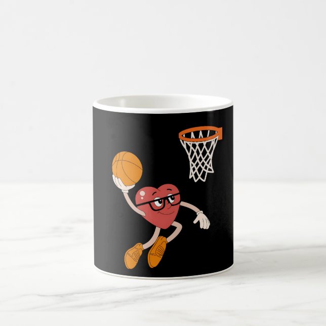 Mug La Saint-Valentin Cœur Plongeant Basketball Mignon (Centre)