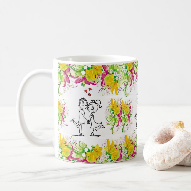 Mug La Saint-Valentin, les grenouilles (Avec donut)