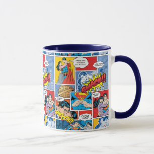 Mug La Saint-Valentin Superman   Collage de bandes des