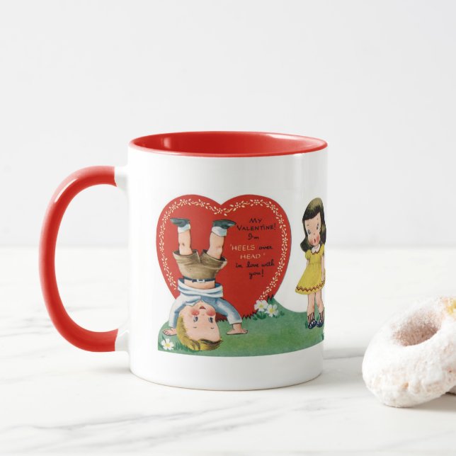 Mug La Saint Valentin vintage rétro (Avec donut)