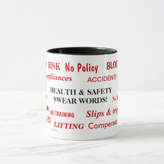 Mug La santé et sécurité jurent des mots ennuyant
