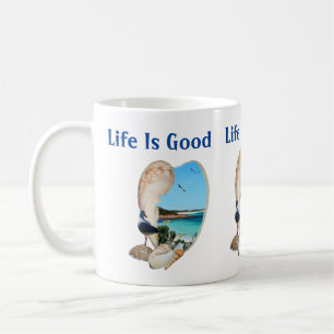 Mug La Scène De Plage Dans Un Mur En Coquillages De Pl