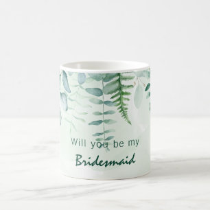 Mug La servante de Bridesmaid d'honneur eucalyptus ver