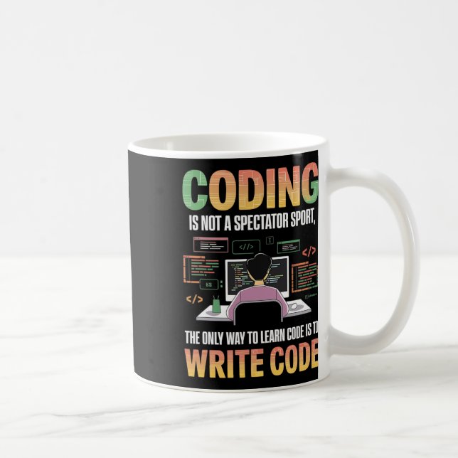 Mug La Seule Façon D'Apprendre Le Code Est De Code Inf (Droite)