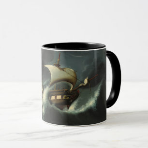 Mug La tempête a jeté la frégate en l'air par des