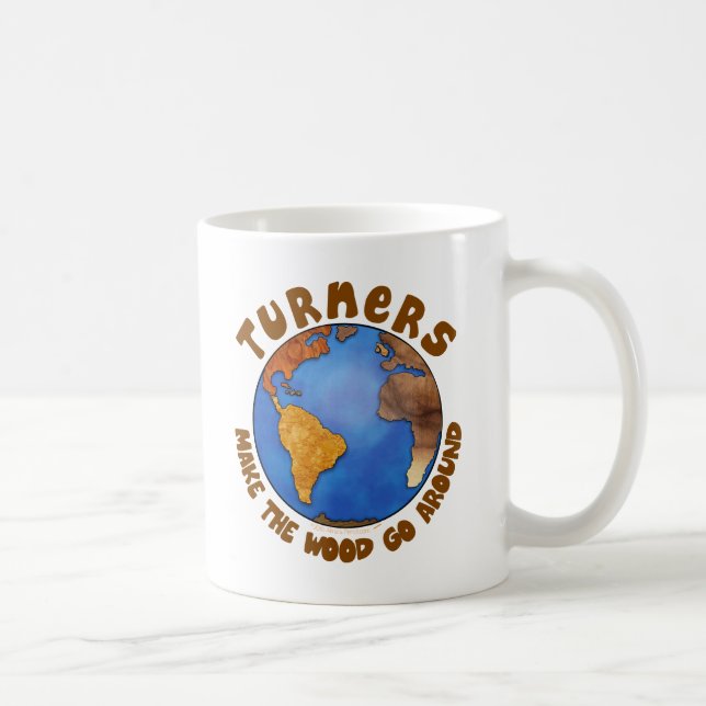 Mug La terre drôle de Woodturning de globe de (Droite)