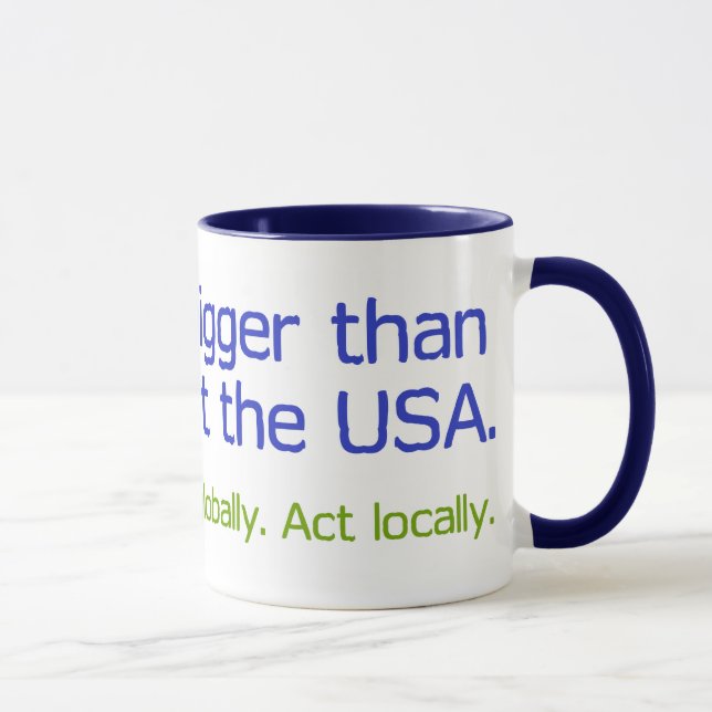 Mug La terre est plus grande que l'Amérique (Droite)