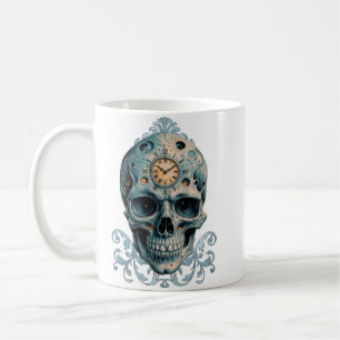 Mug La tête de mort du temps : chiffres romains 