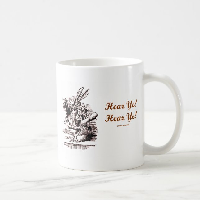 Mug La Trompette Du Lapin Blanc Écoutez Bien ! Écoute- (Droite)