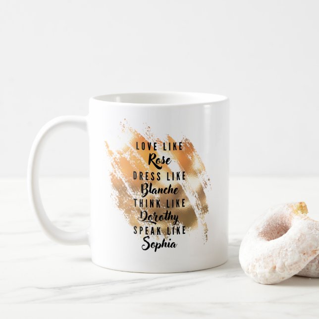 Mug La Typographie des Golden Girls Gold Foil (Avec donut)
