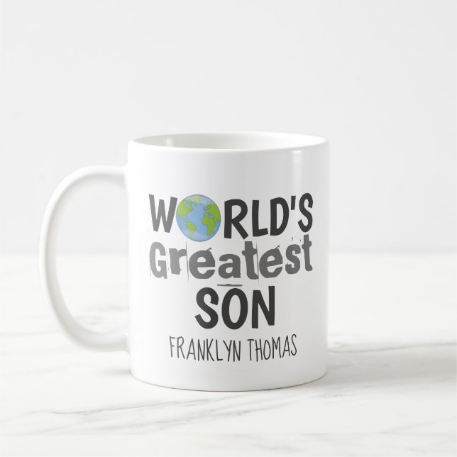 Mug La typographie moderne du plus grand fils du monde (Gauche)