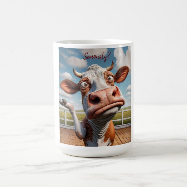 Mug La vache sotte - "Sérieusement ?" Conception amusa (Centre)