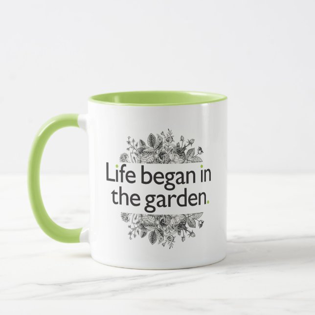 Mug La vie a commencé dans le jardin (Gauche)