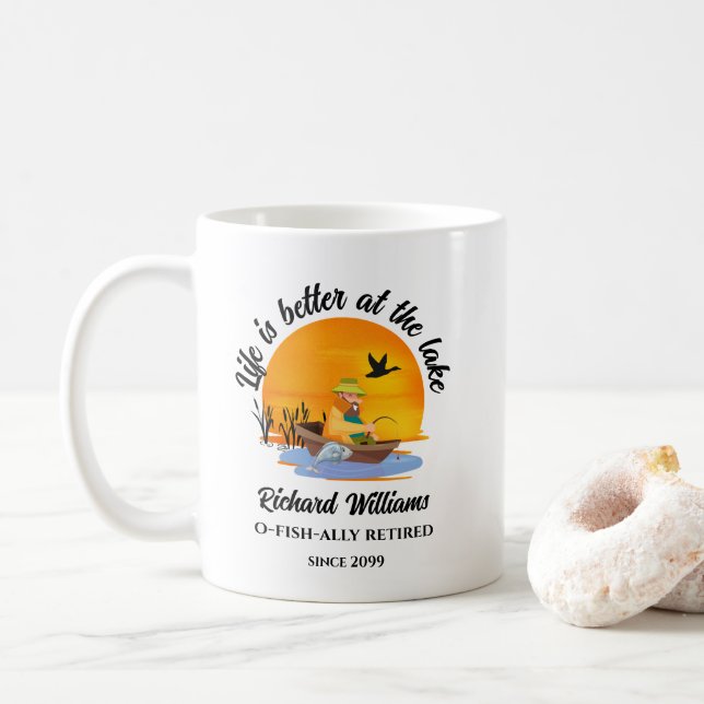 Mug La vie à la retraite est meilleure au cadeau de pê (Avec donut)