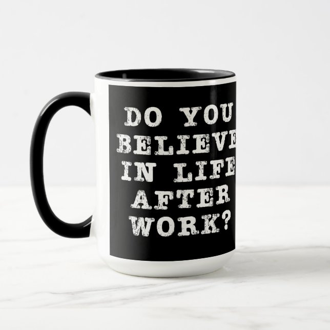 Mug La vie après le travail sur le noir (Gauche)