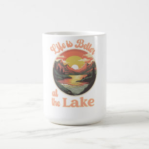 Mug La vie au coucher du soleil est meilleure au lac